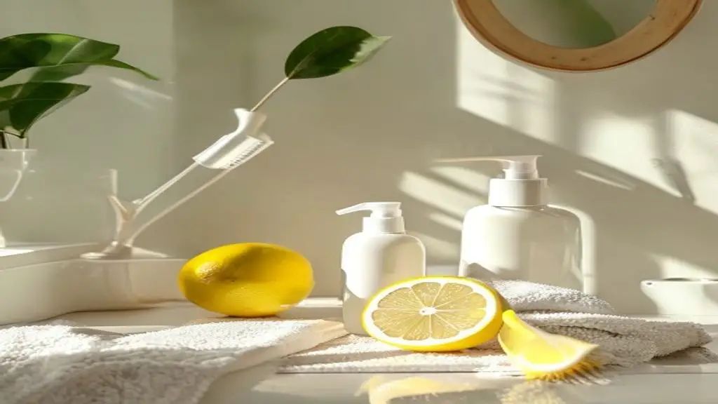 Spray citron et brosse pour eclaircir les cheveux naturellement.