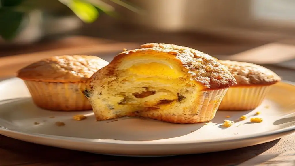 Muffin coupe avec coeur coulant au lemon curd.