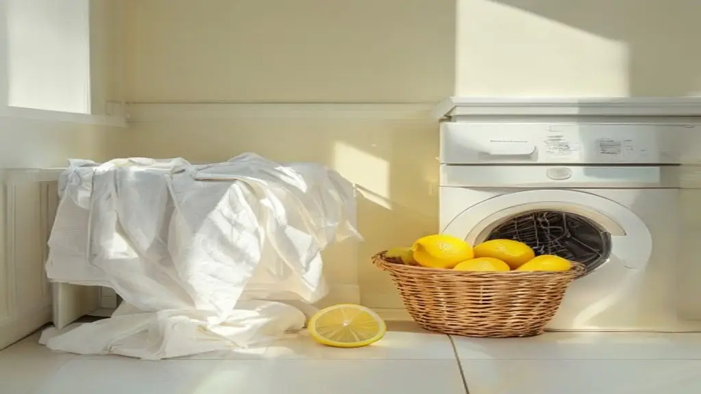 Linge blanc ravive avec du jus de citron en machine.
